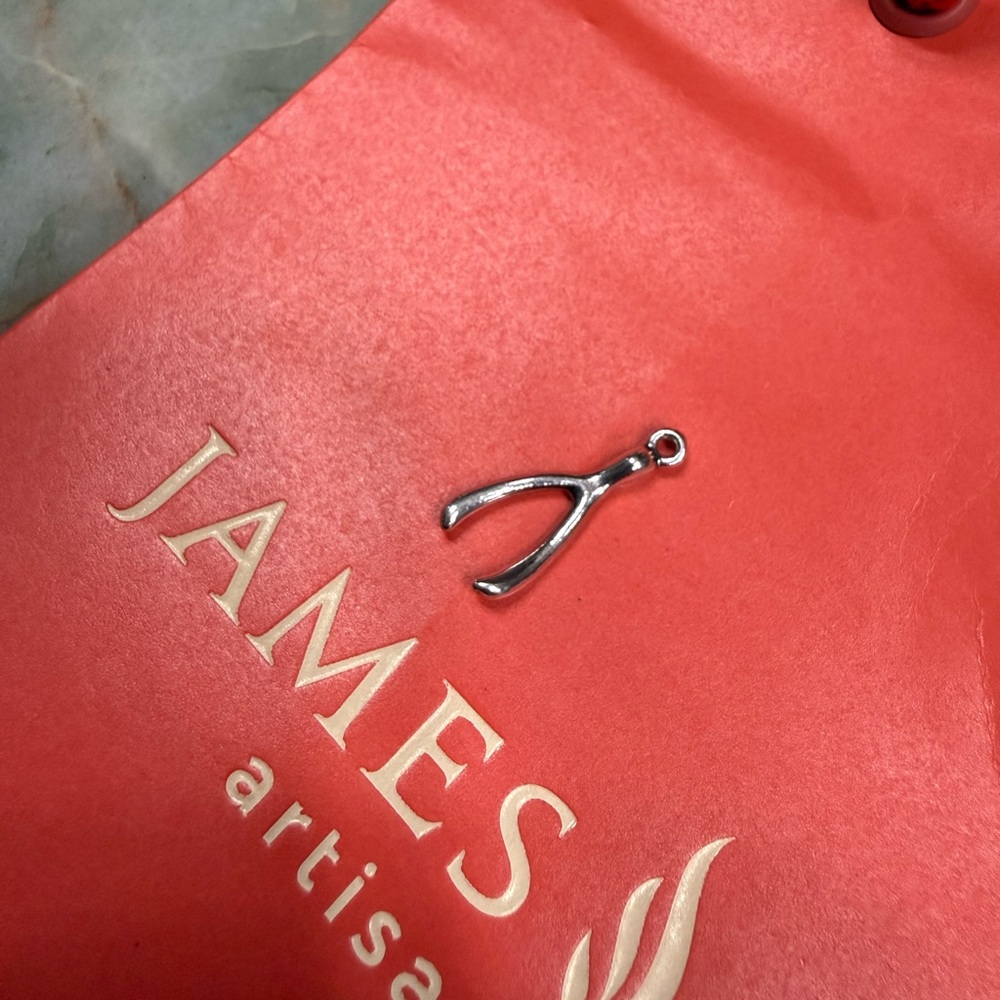James Avery Silver Wishbone Bracelet Charm (Retired)